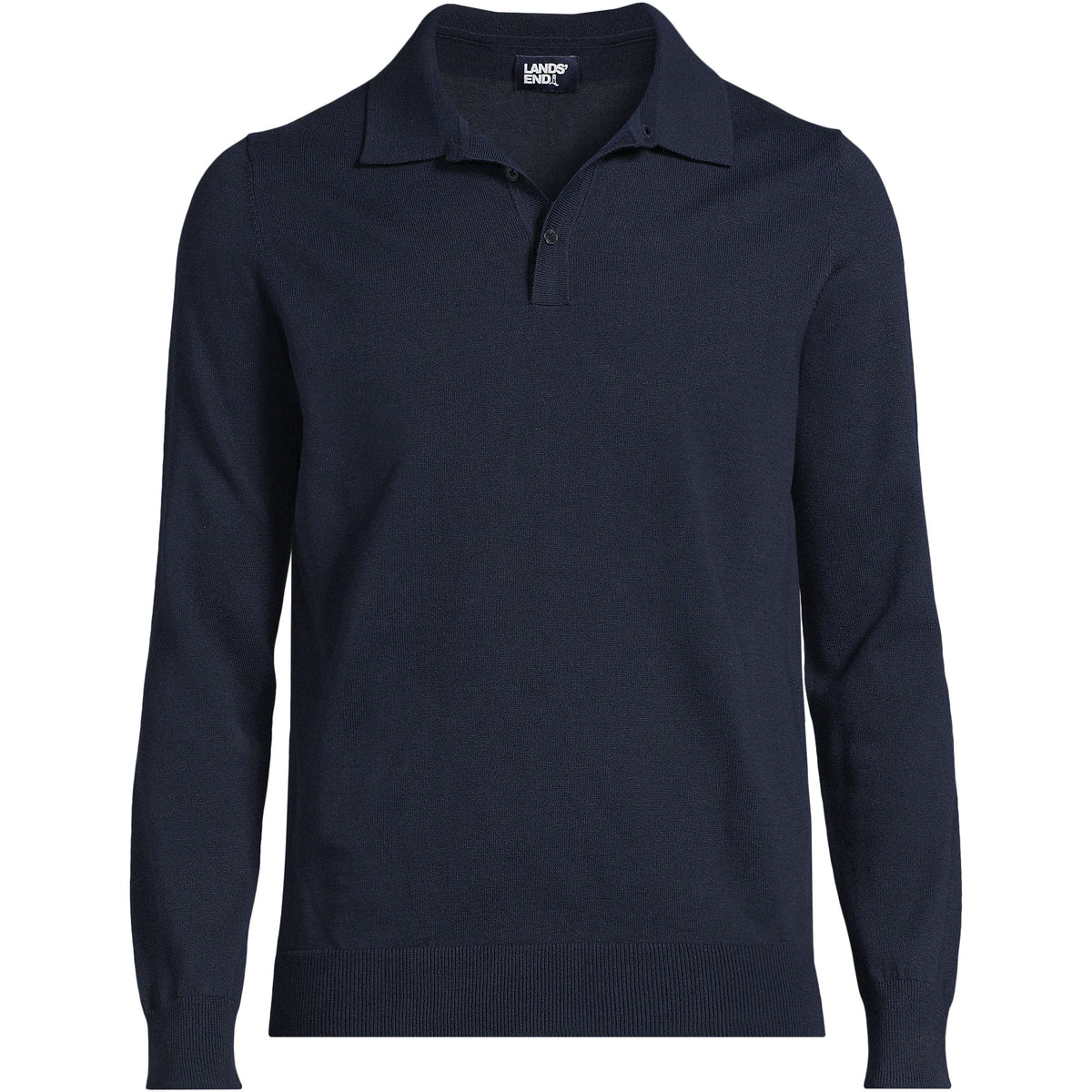 Men's Long Sleeve Cotton Sweater Polo