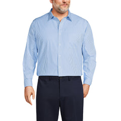 Men's Big and Tall Pattern No Iron Supima Pinpoint Straight Collar