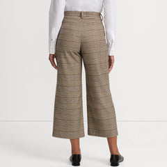 Women's Brushed Flannel High Rise Patch Pocket Wide Leg Crop Pants