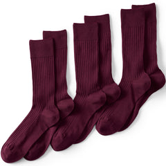 Men's Seamless Toe Cotton Rib Dress Socks 3 Pack