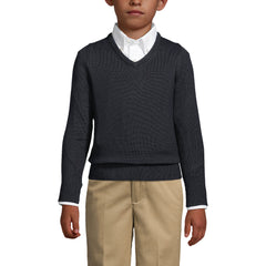 Boys Cotton Modal Fine Gauge V-neck Sweater