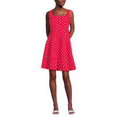 Women's Petite Princess Seam Poplin Above the Knee Dress