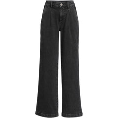 Women's Tall High Rise Soft Denim Pleated Wide Leg Trousers