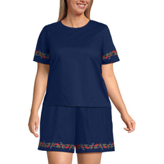 Women's Plus Size Poplin Eyelet Shirt