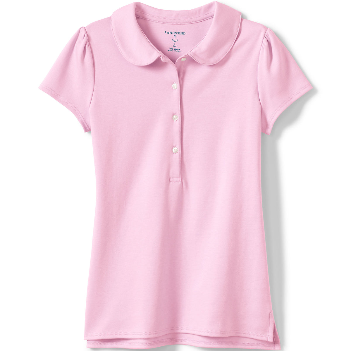 Girls Short Sleeve Peter Pan Collar Polo Shirt