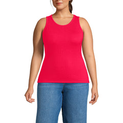 Women's Plus Size Drapey Rib Skimming Tank Top