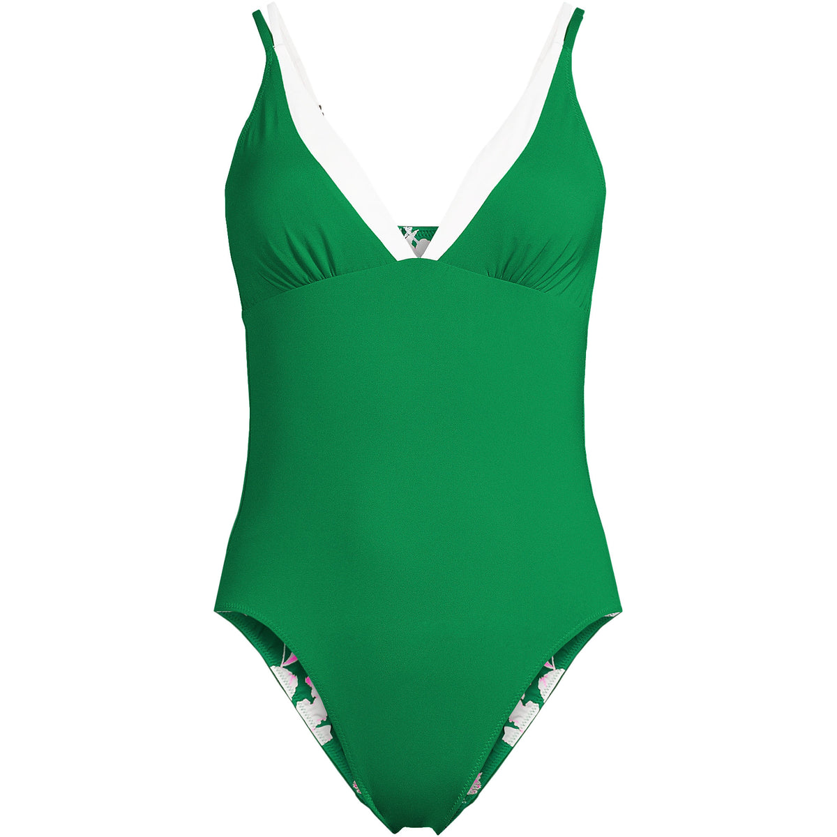 Women's Reversible V-Neck Ultra High Leg Strappy One Piece Swimsuit