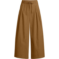 Women's Tall Poplin Mid Rise Pleated Slouchy Pants