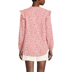 Women's Cotton Voille Ruffle Front Blouse