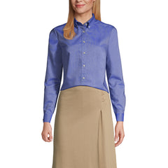 School Uniform Women's Long Sleeve Oxford Dress Shirt
