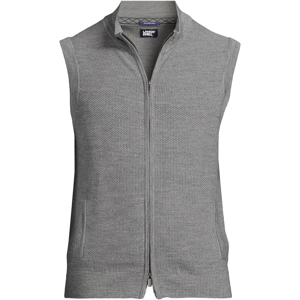 Men's Washable Merino Full Zip Sweater Vest