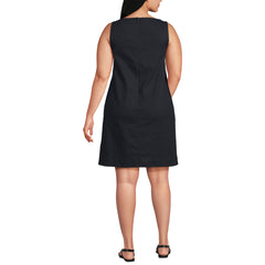 Women's Plus Size Linen Shift Above the Knee Dress