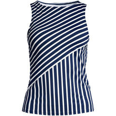 Women's Long Torso High Neck UPF 50 Sun Protection Modest Tankini Swimsuit Top