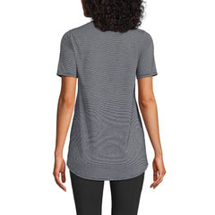 Women's Petite Short Sleeve Power Performance Scoop Neck Curved Hem Tunic Tee