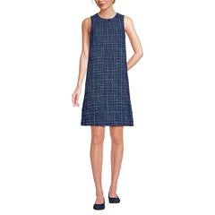 Women's Washable Tweed Sleeveless Above the Knee Dress