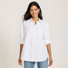 Women's Oversized Oxford Button Front Shirt