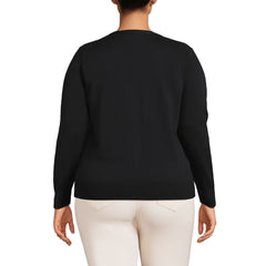 Women's Plus Size Fine Gauge Cotton Cardigan Sweater
