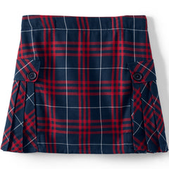 Girls Plus Side Pleat Plaid Skort Above the Knee