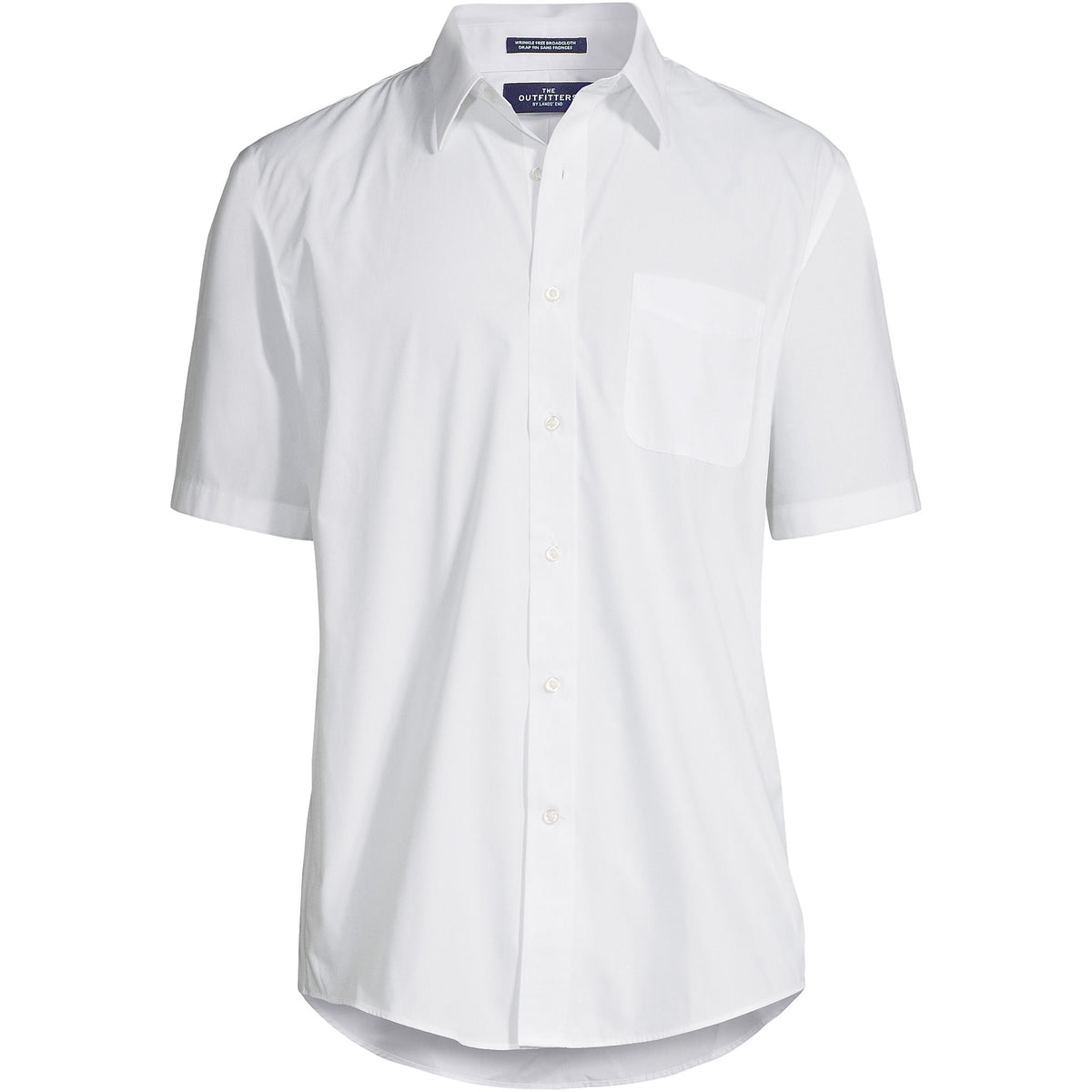 Men's Big Short Sleeve Straight Collar Broadcloth Shirt