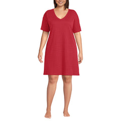 Women's Plus Size Cotton Interlock Relaxed Above the Knee Nightgown