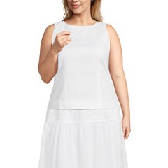 Women's Plus Size Linen Sleeveless Peplum Top