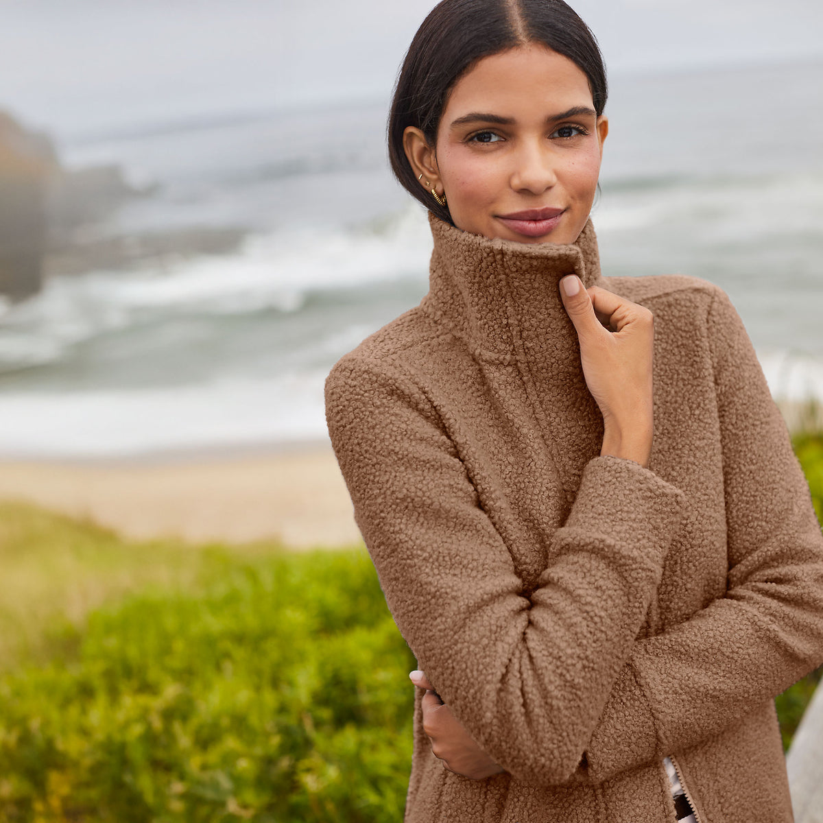 Petite Boucle Fleece Coat