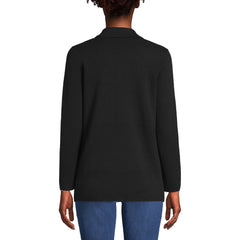 Women's Fine Gauge Cotton Button Front Blazer Sweater