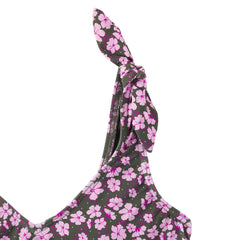 Women's DD-Cup Tie Shoulder Flutter Tankini Top