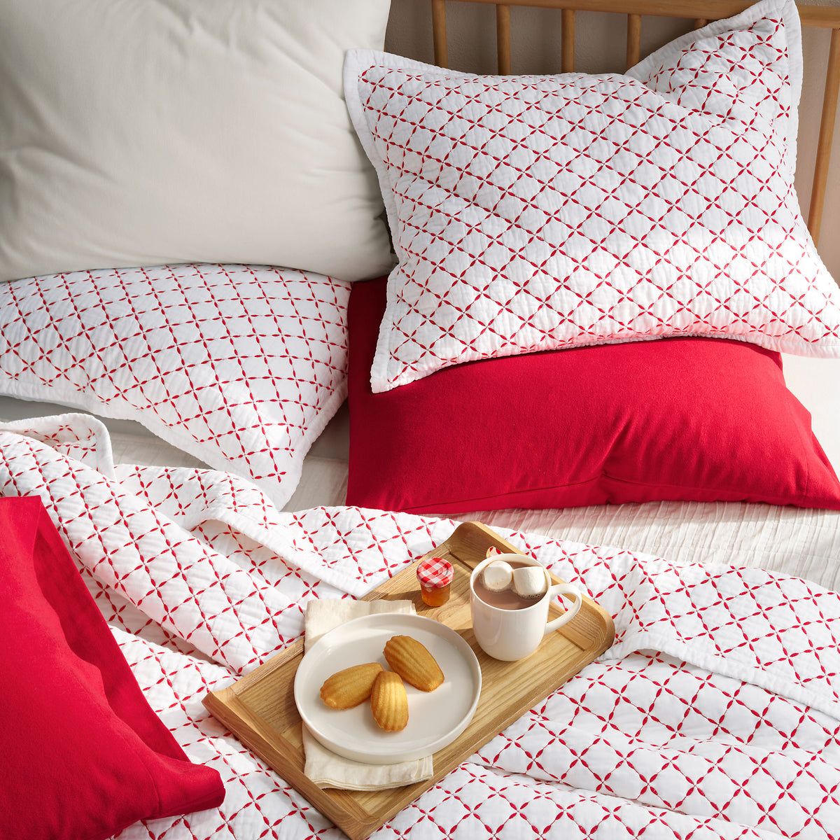 Embroidered Diamond Double Voile Quilt