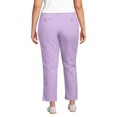 Women's Plus Size Mid Rise Classic Straight Leg Chino Ankle Pants