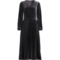 Women's Velvet and Satin Duet Midi Dress