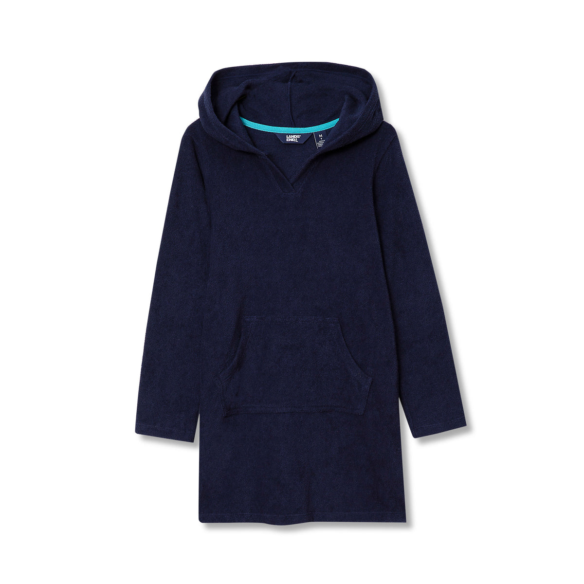 Girls Long Sleeve Hooded Front Pocket Terry Cloth Swimsuit Cover-Up