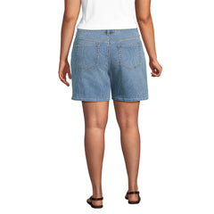 Women's Plus Size Soft Denim Mid Rise 7" Jean Shorts