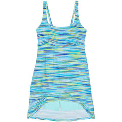 Women's Chlorine Resistant Tummy Control Square Neck Swim Dress One Piece Swimsuit with Shorts