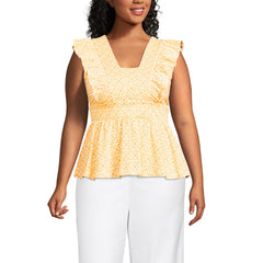 Women's Plus Size Lightweight Jersey Ruffle Peplum Top