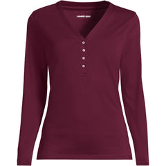 Women's Supima Jersey Long Sleeve Button Henley