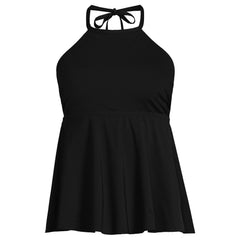 Women's Flutter High Neck Halter Tankini Top