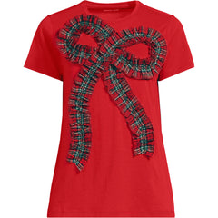 Women's Short Sleeve Supima Cotton Ruffle Bow T-Shirt
