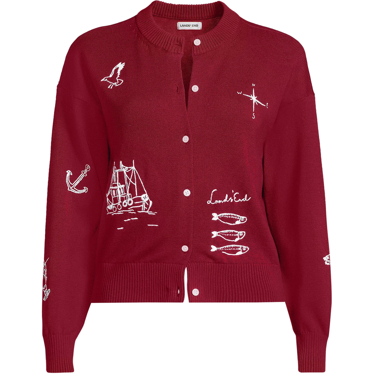 Women's Plus Size Cotton Embellished Cardigan Sweater