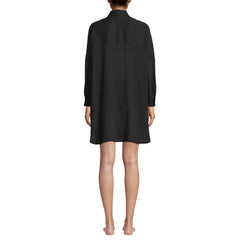 Women's Sheer Oversized Button Front Swim Cover-up Shirt
