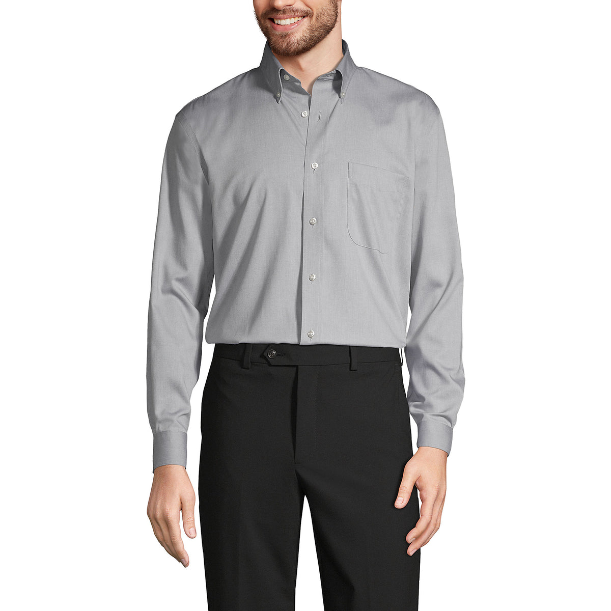 School Uniform Men's Tall Long Sleeve Buttondown No Iron Pinpoint Shirt