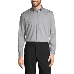 School Uniform Men's Long Sleeve Buttondown No Iron Pinpoint Shirt