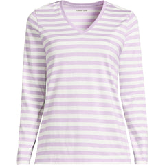Plus Size Supima Cotton Long Sleeve V-Neck T-Shirt