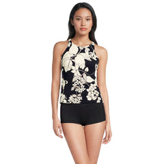 Women's DD-Cup Tugless High Neck Strappy Back Tankini Top