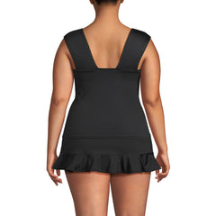 Women's Plus Size Square Neck Underwire Tankini Top