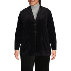 Women's Plus Size Wide Wale Corduroy Blazer