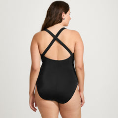 Women's Plus Size Tugless X-Back One Piece Swimsuit