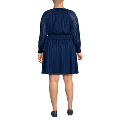 Women's Plus Size Chiffon Clip Dot Dress