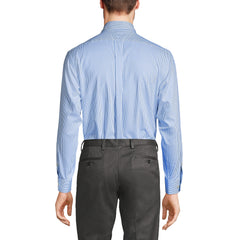 Men's Tailored Fit No Iron Pattern Supima Cotton Pinpoint Buttondown Collar Dress Shirt