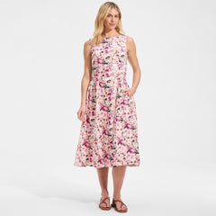 Women's Petite Poplin Boatneck Midi Dress
